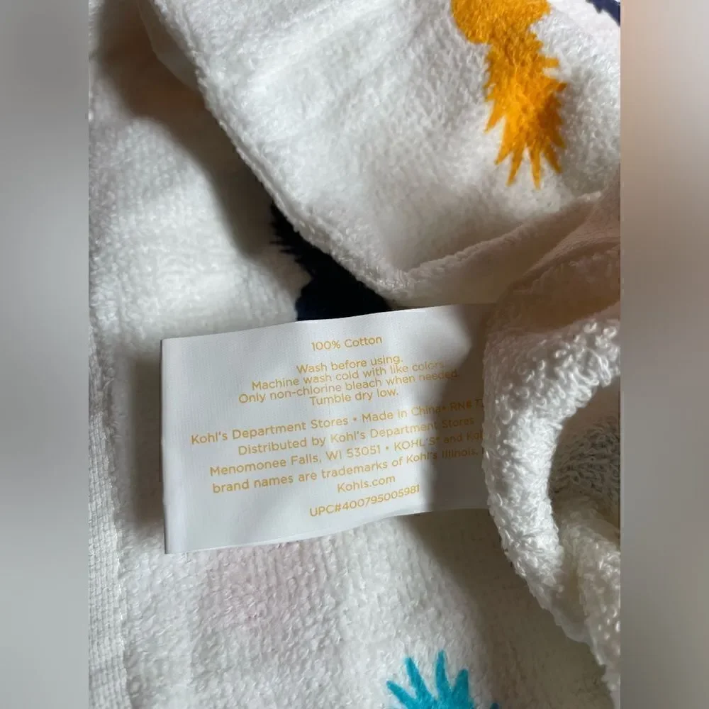 2 Celebrate Summer Together Multicolor Pineapple Tassel Fringe Hand Towels NWT
